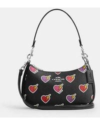 COACH - Teri Shoulder Bag With Heart Bolt Print - Lyst
