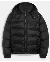 COACH - Signature Hooded Puffer Jacket - Lyst