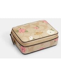 COACH - Weekly Pill Box In Signature Canvas With Floral Print - Lyst
