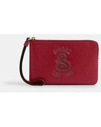 COACH - New Year Corner Zip Wristlet With Snake Graphic - Lyst