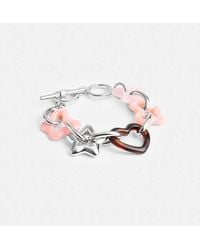 COACH - Heart Butterfly Link Bracelet - Lyst