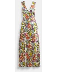 COACH - Garden Floral Print Midi Dress, Sizesmall - Lyst