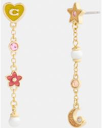COACH - Celestial Stars And Hearts Linear Earrings - Lyst