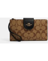 Coach Outlet Leather Tech Wallet in Gold/Black (Black) | Lyst