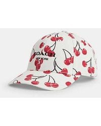 COACH - Cherry Swirl Print Baseball Hat - Lyst