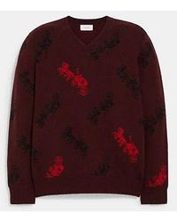 COACH - Horse And Carriage V Neck Sweater - Lyst