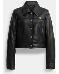COACH - Heritage C Snap Front Shrunken Jacket - Lyst