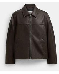 COACH - Leather Jacket - Lyst