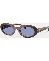 COACH - Narrow Oval Sunglasses - Lyst