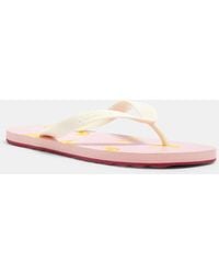 coach flip flops with flower
