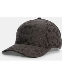 COACH Baseball Hat In Metallic Signature - Black