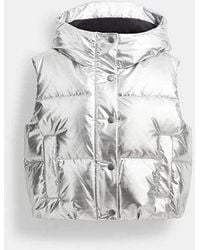 COACH - Puffer Vest In Metallic - Lyst