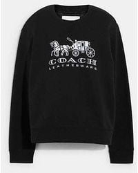 COACH - Horse And Carriage Crewneck Sweatshirt In Organic Cotton - Lyst
