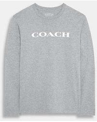 COACH - Essential Long Sleeve T Shirt In Organic Cotton - Lyst
