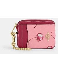 COACH - Zip Card Case With Cherry Print - Lyst