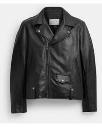 COACH - Leather Moto Jacket - Lyst