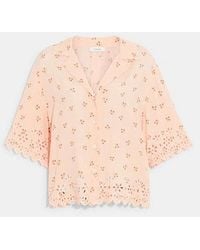 COACH - Broderie Anglaise Camp Shirt - Lyst
