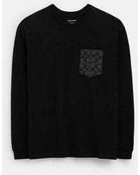 COACH - Signature Long Sleeve T-shirt In Organic Cotton - Lyst
