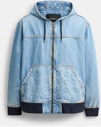 COACH - Signature Denim Zip Jacket - Lyst