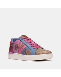 coach lowline low top sneaker in rainbow signature canvas
