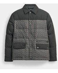 COACH - Quilted Coaches Jacket, Size Large | 100% Polyester - Lyst