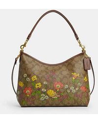 COACH - Laurel Shoulder Bag In Signature Canvas With Floral Print - Lyst