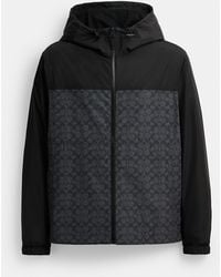 COACH Signature Full Zip Hoodie in Black for Men | Lyst