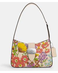 COACH - Eliza Shoulder Bag With Floral Print - Lyst