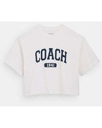 COACH - Varsity Cropped T Shirt - Lyst