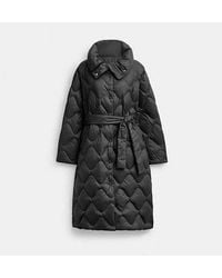 COACH - Quilted Long Puffer Jacket - Lyst