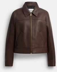 COACH - Leather Jacket - Lyst