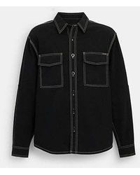 COACH - Twill Overshirt In Organic Cotton And Recycled Polyester - Lyst
