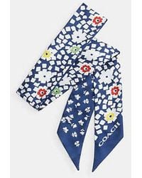 COACH - Country Club Floral Print Silk Skinny Scarf - Lyst