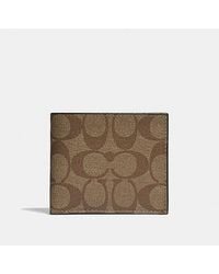 COACH - Id Billfold Wallet In Signature Canvas - Lyst