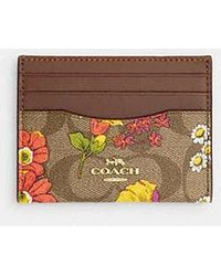 COACH - Slim Id Card Case In Signature Canvas With Floral Print - Lyst