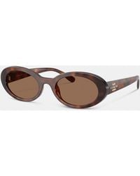 COACH - Narrow Oval Sunglasses - Lyst