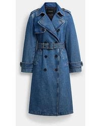 COACH Denim Trench in Blue | Lyst
