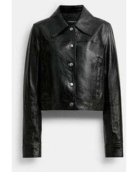 COACH - Patent Leather Jacket - Lyst