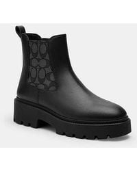 COACH - Lucy Chelsea Boot With Signature Polyester - Lyst