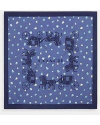 COACH - Horse And Carriage Tea Rose Print Silk Bandana - Lyst