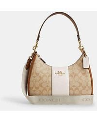 COACH - Teri Hobo Bag In Signature Canvas With Stripe - Lyst
