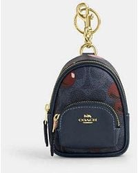COACH - Mini Court Backpack Bag Charm In Signature Canvas With Cherry Print - Lyst
