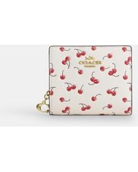 COACH - Snap Wallet With Cherry Print - Lyst