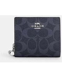 COACH - Snap Wallet In Signature Canvas - Lyst