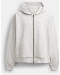 COACH Signature Full Zip Hoodie in Black for Men | Lyst