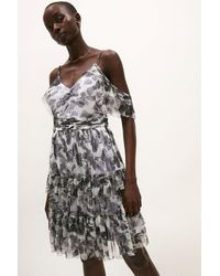 coast jagger tiered mesh dress
