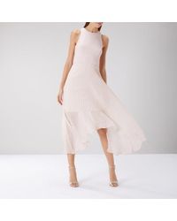 coast ruby pleated midi dress