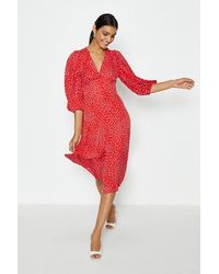 coast green poppy spot jacquard dress