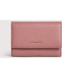 Coccinelle - Grainy Leather Purse Metallic Medium - Lyst