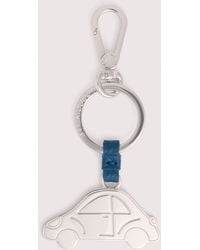 Coccinelle - Leather And Metal Key Ring Basic Metal - Lyst